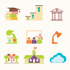 Education Icons. Vector