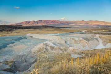 Colorful mountains and Mt Ararat