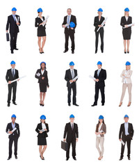 Obraz premium Group Of Business People Raising Arm