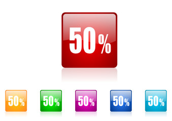 50 percent icon set