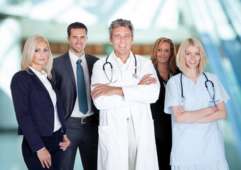 Businesspeople And Medical Workers