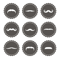 Mustache retro vector labels
