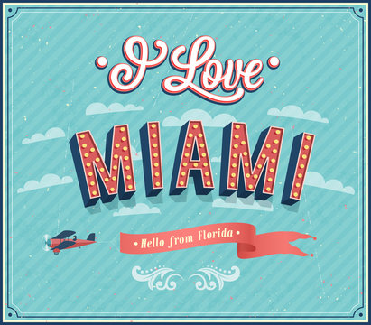 Vintage Greeting Card From Miami - Florida.