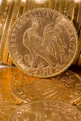 Twenty French Francs coins