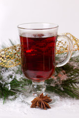 Christmas mug with tea decorated