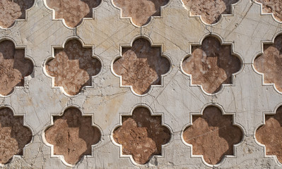 Texture of wall with tiles in classical geometry