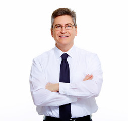 Businessman isolated on white.