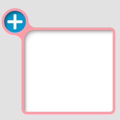 vector text frame with plus sign