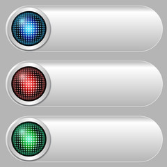 set of three silver buttons