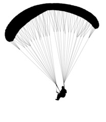 paragliding silhouette - vector