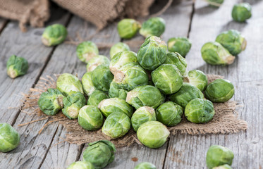 Small portion of raw Brussel Sprouts