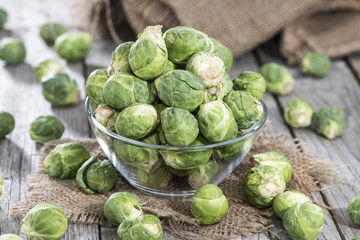 Small portion of raw Brussel Sprouts