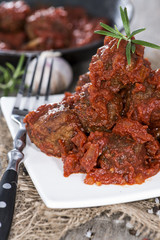 Tomato Sauce and Meatballs