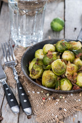 Fried Brussel Sprouts with Ham