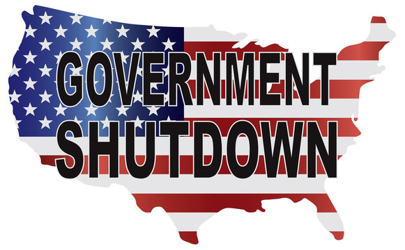 Government Shutdown USA Map Vector Illustration