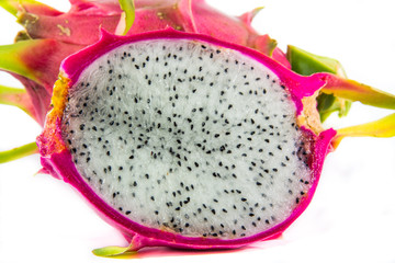 Dragon Fruit isolated against white background.