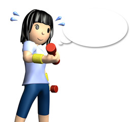 muscle training with dumbbells