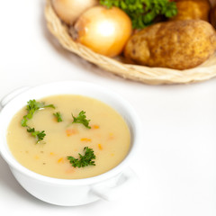 Potato cream soup with carrot