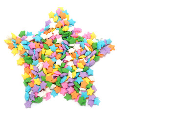 Multi colors stars candy forming star shape