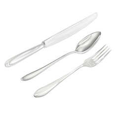 Cookware.Knife witch fork and spoon.Vector