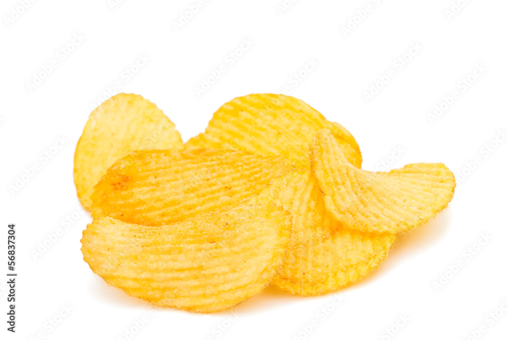 Wall mural potato chips isolated