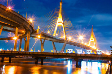 Obraz premium Bhumibol Bridge, Bangkok, Thailand