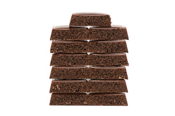 Black chocolate isolated on white background