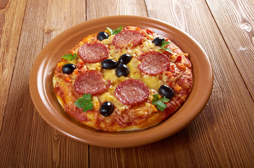 homemade pizza  Pepperoni.