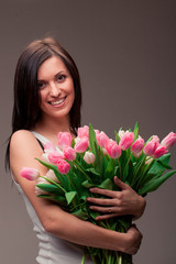 girl with a bouquet