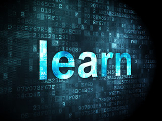 Education concept: Learn on digital background