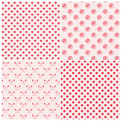 Seamless patterns in pink colors