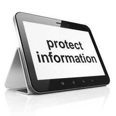 Safety concept: Protect Information on tablet pc computer