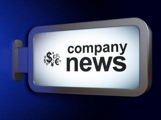 News concept: Company News and Finance Symbol on billboard backg