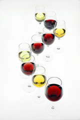 bicchieri vino in fila