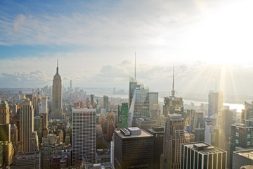 skyline at sunset