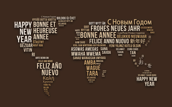 Carte de voeux bonne ann&eacute;e mappemonde 1