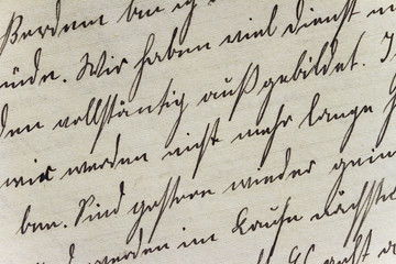 Historisches Schriftbild auf Büttenpapier