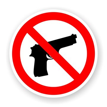 sticker of no gun sign