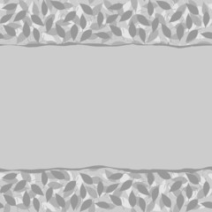 szare liście w warstwach podarty papier poziomy border © demonique