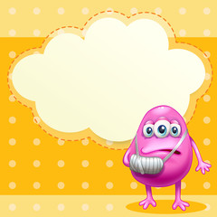 An injured monster near the empty cloud callout