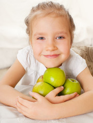Fototapeta premium Child with apples