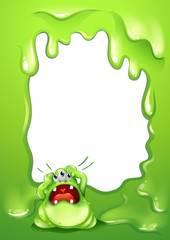 A border design with a crying green monster