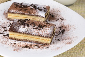 Chocolate cake with cacao and chocolate