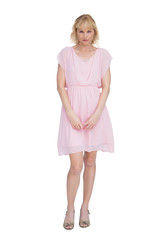 Natural blonde posing and looking at camera