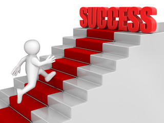 businessman run to Success
