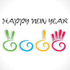 creative counting hand finger 2014 new year stock vector