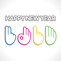 creative counting hand finger 2014 new year stock vector
