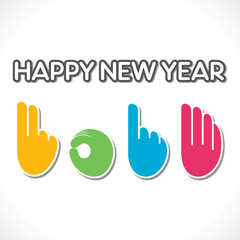 creative counting hand finger 2014 new year stock vector