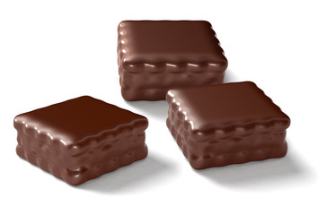 chocolate cookies isolated on white background