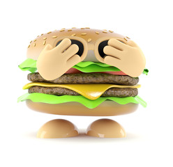 Burger is very shy